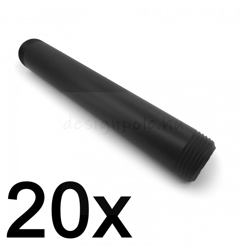 20DB MENETES VÉGŰ CSŐ 15 CM 3/4 COL FEKETE D:25MM CSÖVEK POLCHOZ