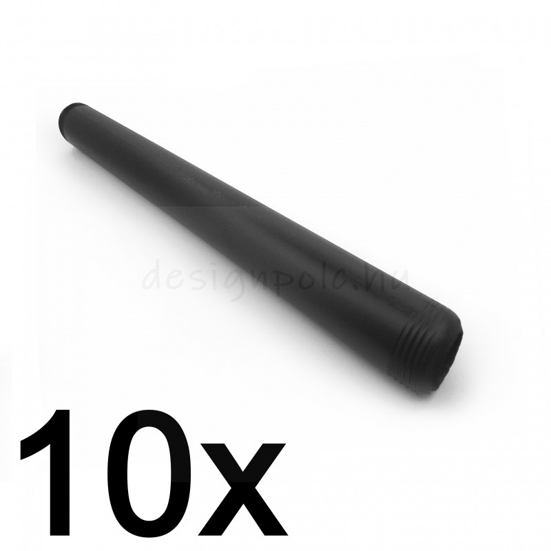 10DB MENETES VÉGŰ CSŐ 22,5 CM 3/4 COL FEKETE D:25MM CSÖVEK POLCHOZ