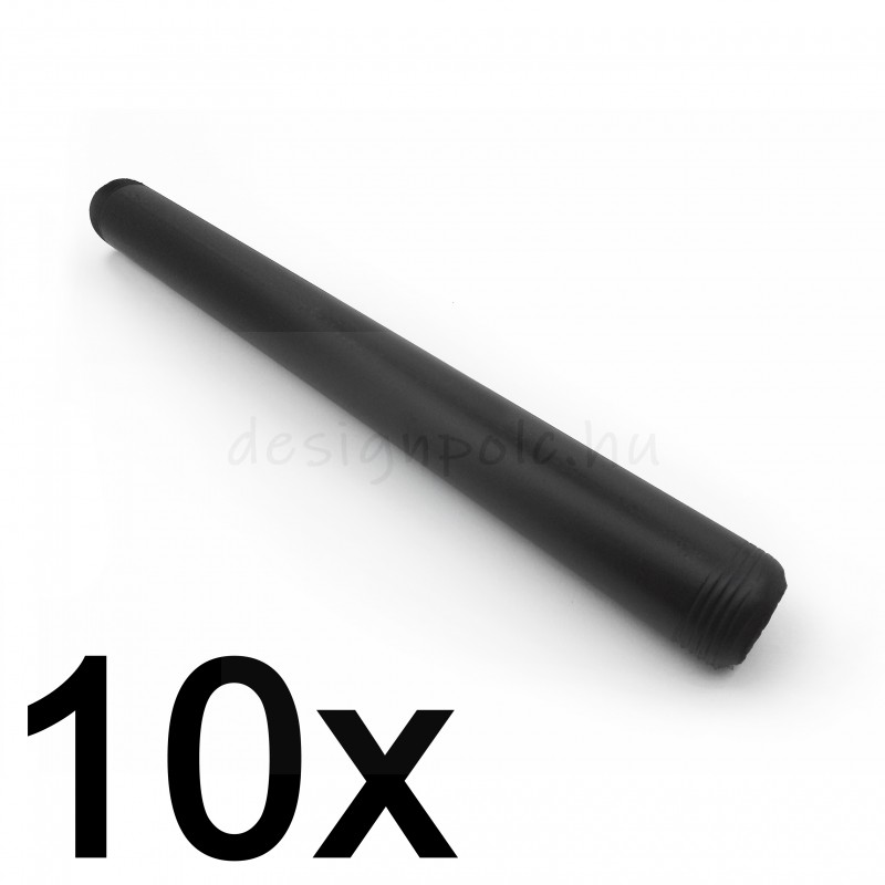 10DB MENETES VÉGŰ CSŐ 30 CM 3/4 COL FEKETE D:25MM CSÖVEK POLCHOZ